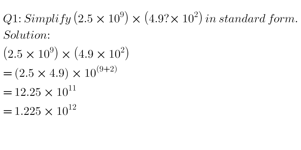 Question 1 and its Solution
