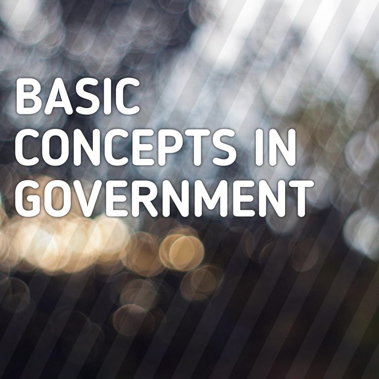 Concepts in Government – Power, Authority, Legitimacy, Sovereignty.